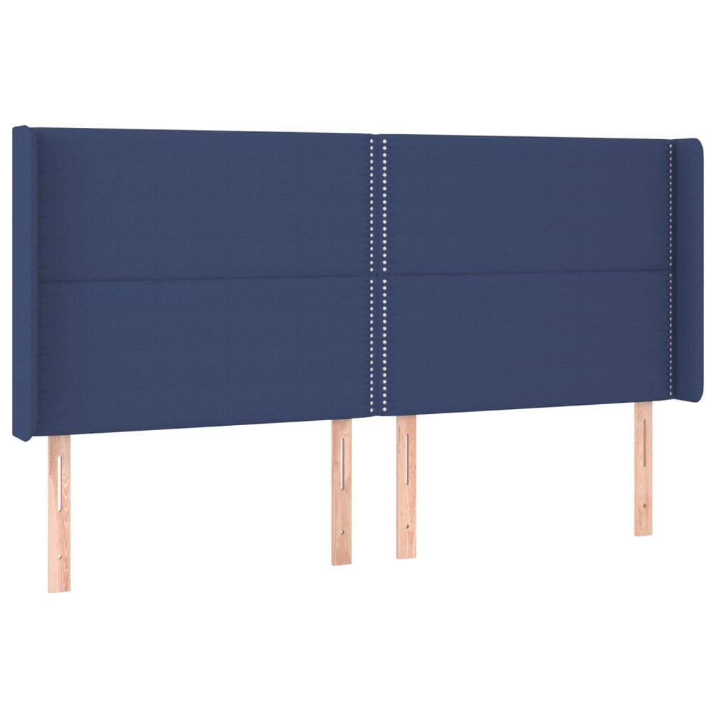 vidaXL Cama box spring c/ colchão e LED 160x200 cm tecido azul