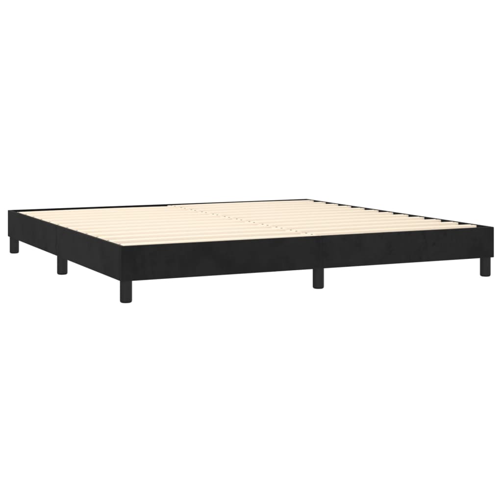 vidaXL Cama com molas/colchão 200x200 cm veludo preto