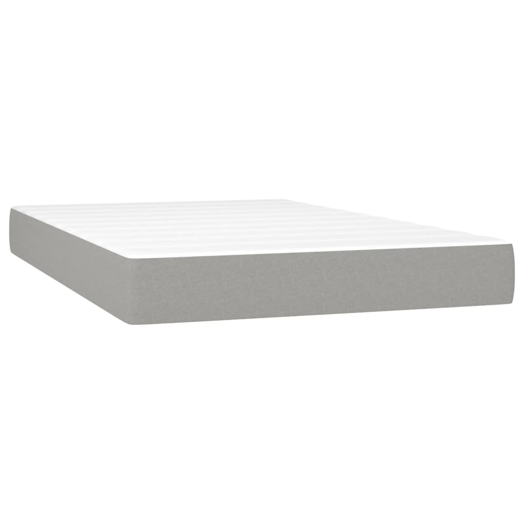 vidaXL Cama boxspring c/ colchão 120x200 cm veludo cinzento-claro