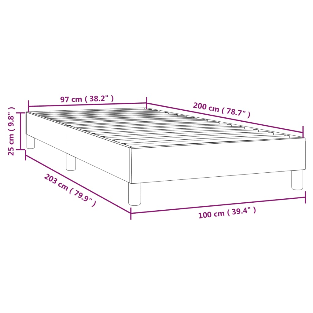 vidaXL Estrutura de cama 100x200 cm tecido castanho-escuro