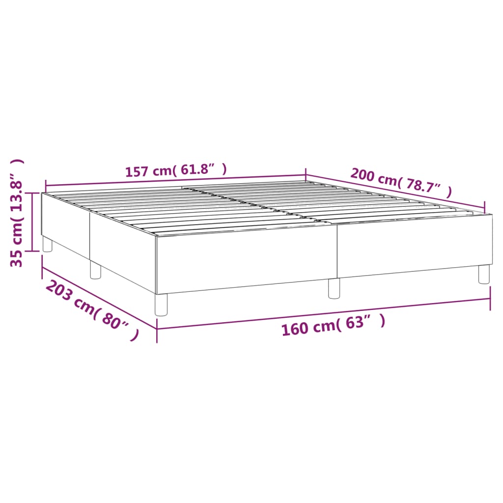 vidaXL Estrutura de cama 160x200 cm tecido castanho-escuro