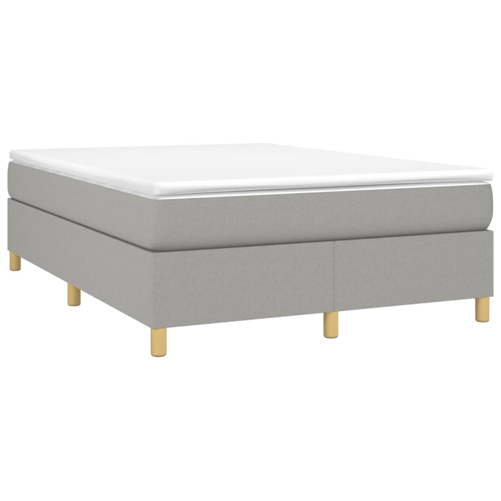 vidaXL Estrutura de cama 140x190 cm tecido cinza-claro