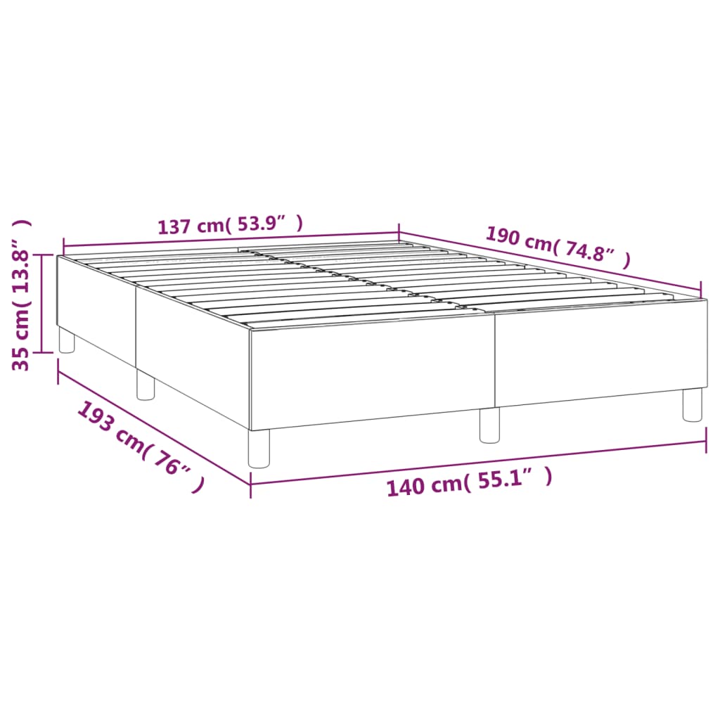 vidaXL Estrutura de cama 140x190 cm tecido cinza-claro