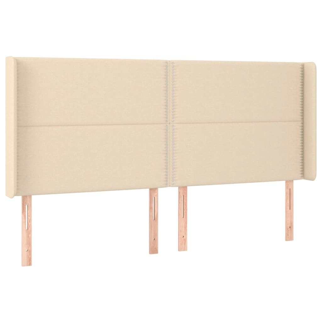 vidaXL Cama box spring c/ colchão e LED 180x200 cm tecido cor creme