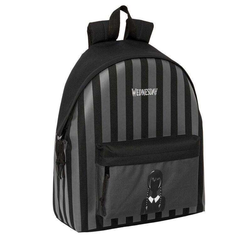 Wednesday|Mochila Escolar Wednesday Preto 33 x 42 x 15 cm