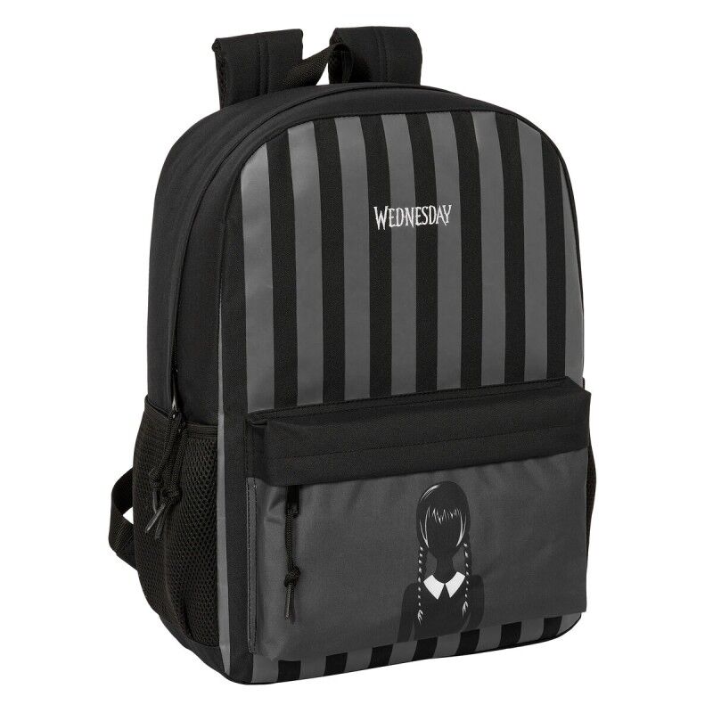Wednesday|Mochila Escolar Wednesday Preto 32 x 43 x 14 cm