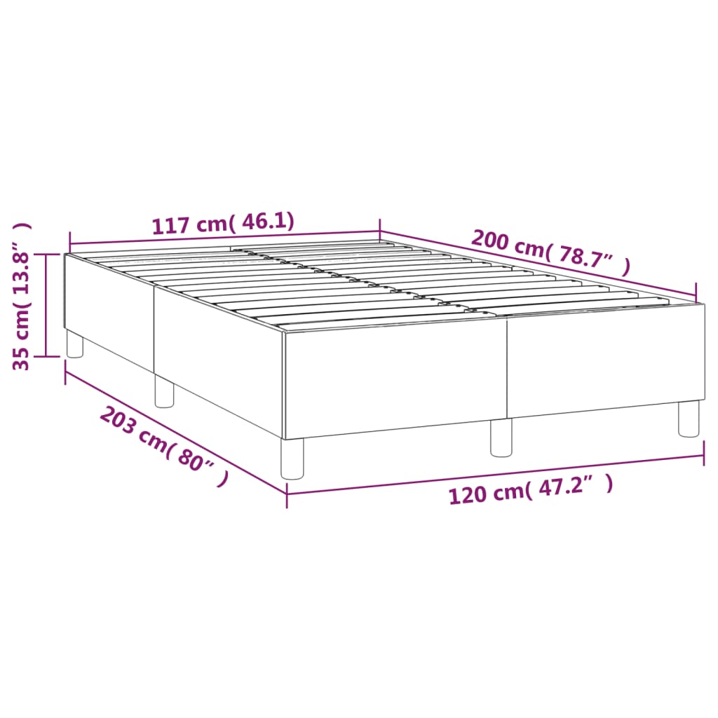 vidaXL Estrutura de cama 120x200 cm tecido azul