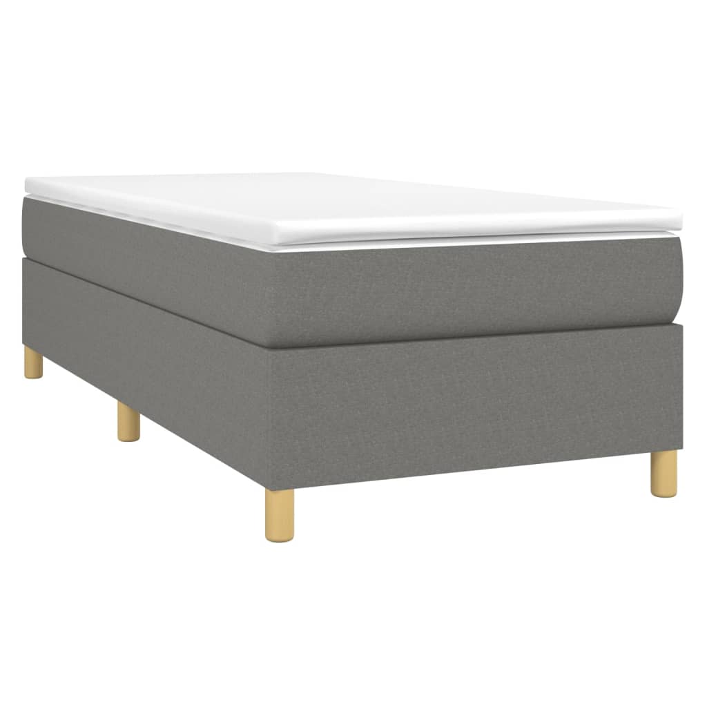 vidaXL Estrutura de cama 90x200 cm tecido cinzento-escuro