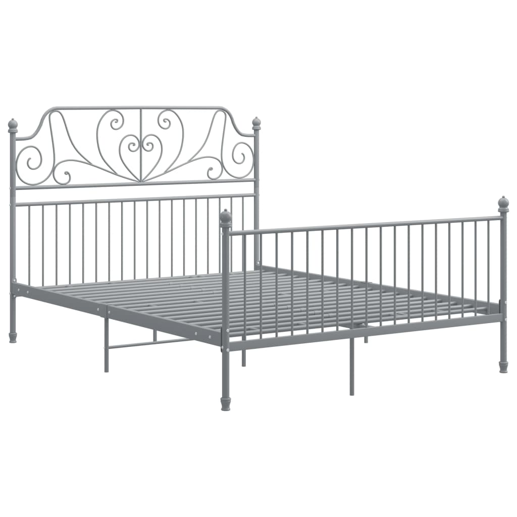 vidaXL Estrutura de cama metal 160x200 cm cinzento