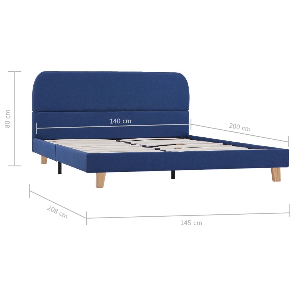 vidaXL Estrutura de cama 140x200 cm tecido azul