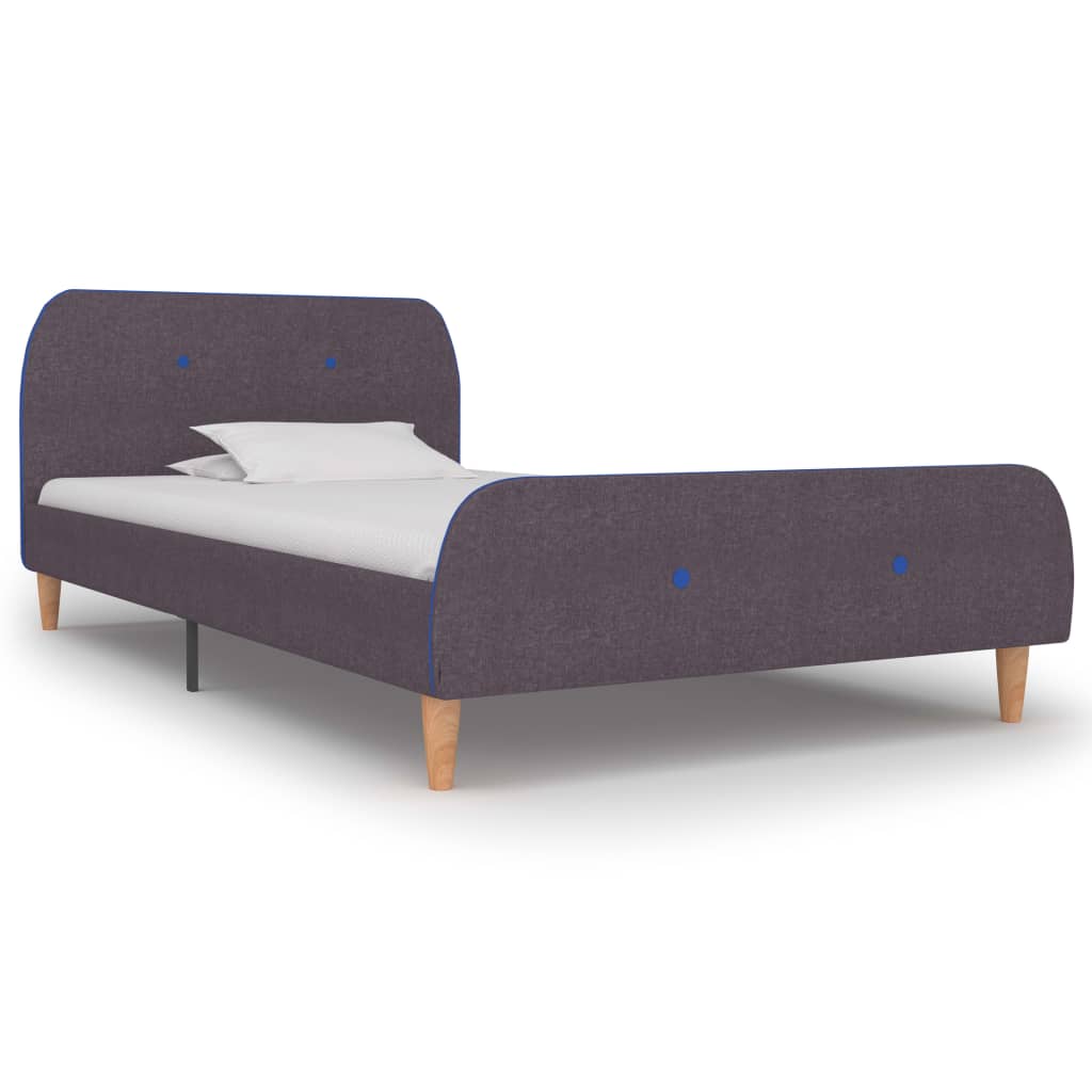 vidaXL Estrutura de cama 90x200 cm tecido cinzento-acastanhado