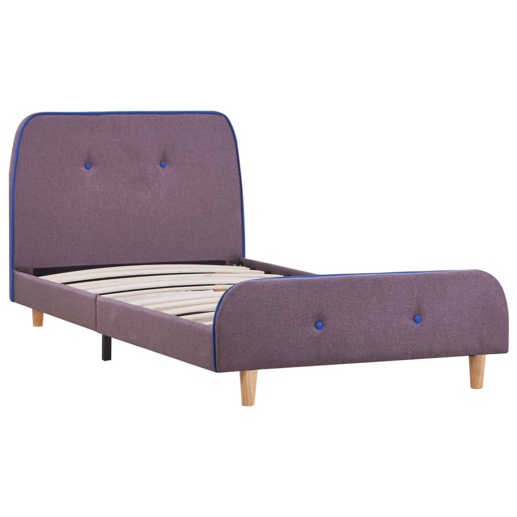 vidaXL Estrutura de cama 90x200 cm tecido cinzento-acastanhado