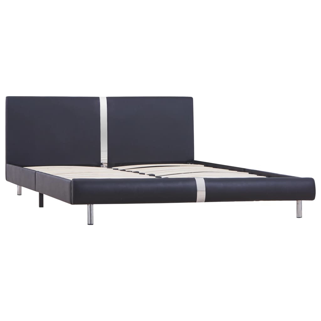 vidaXL Estrutura de cama 120x200 cm couro artificial preto