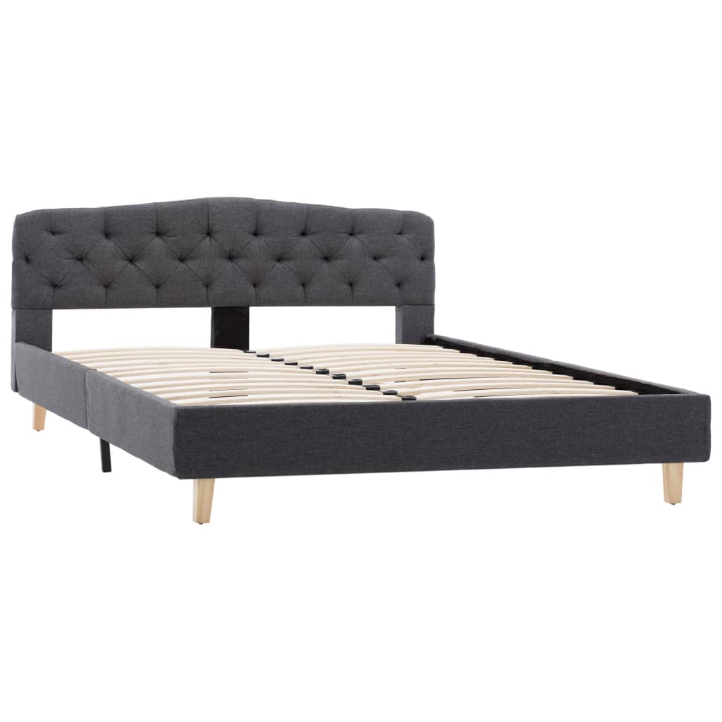 vidaXL Estrutura de cama 140x200 cm tecido cinzento-escuro