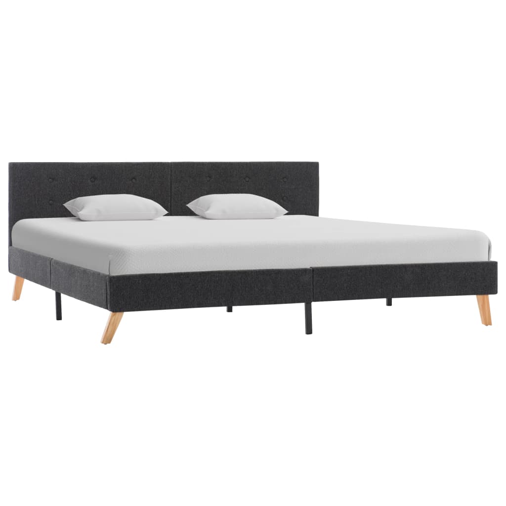 vidaXL Estrutura de cama em tecido 180x200 cm cinzento-escuro