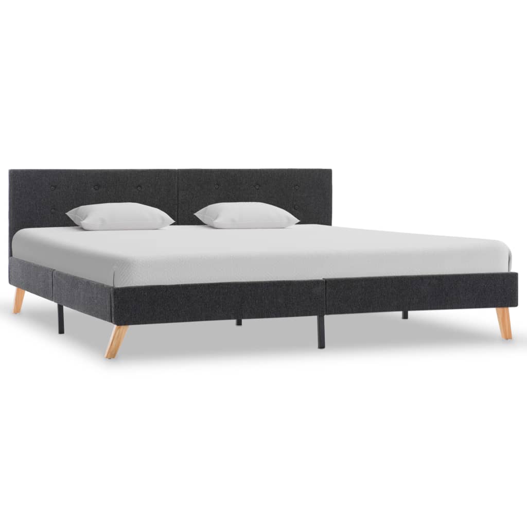 vidaXL Estrutura de cama em tecido 180x200 cm cinzento-escuro