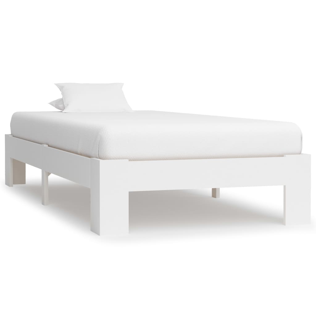 vidaXL Estrutura de cama 90x200 cm pinho maciço branco