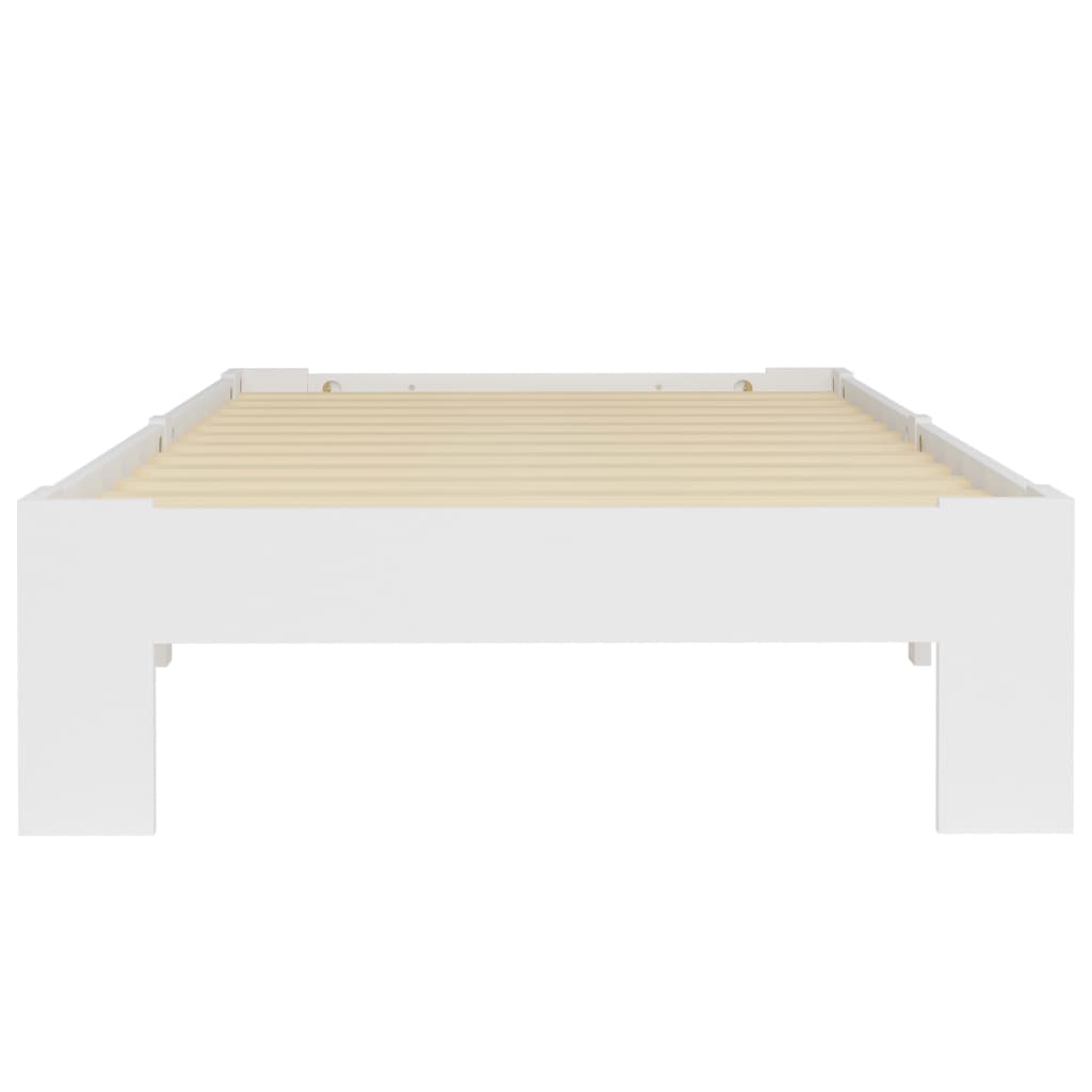 vidaXL Estrutura de cama 90x200 cm pinho maciço branco