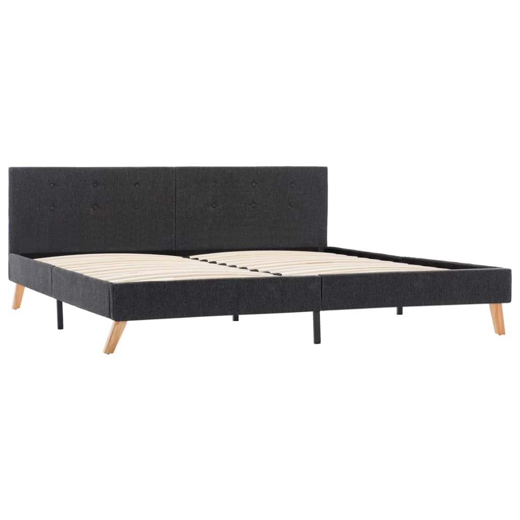 vidaXL Estrutura de cama em tecido 180x200 cm cinzento-escuro