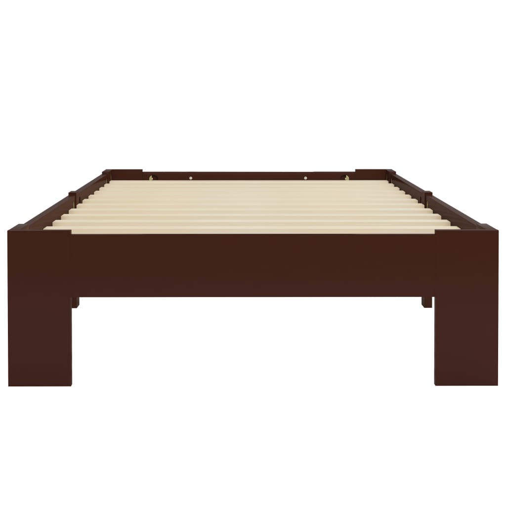 vidaXL Estrutura de cama 100x200 cm pinho maciço castanho-escuro