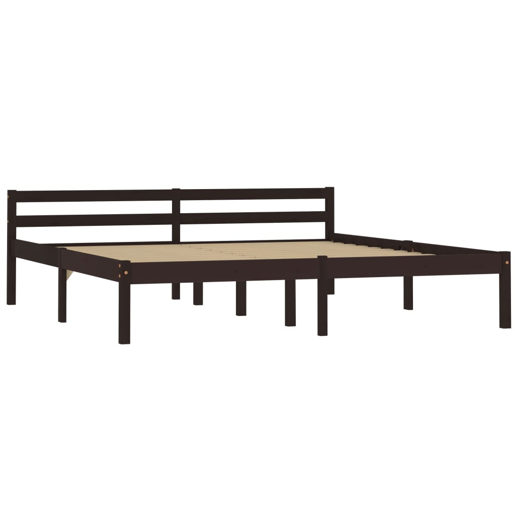 vidaXL Estrutura de cama 160x200 cm pinho maciço castanho-escuro