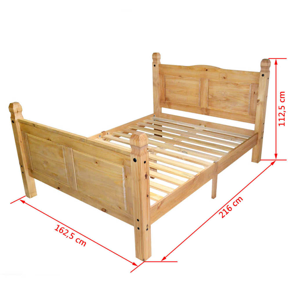 vidaXL Estrutura de cama Corona Range 160x200 cm pinho mexicano