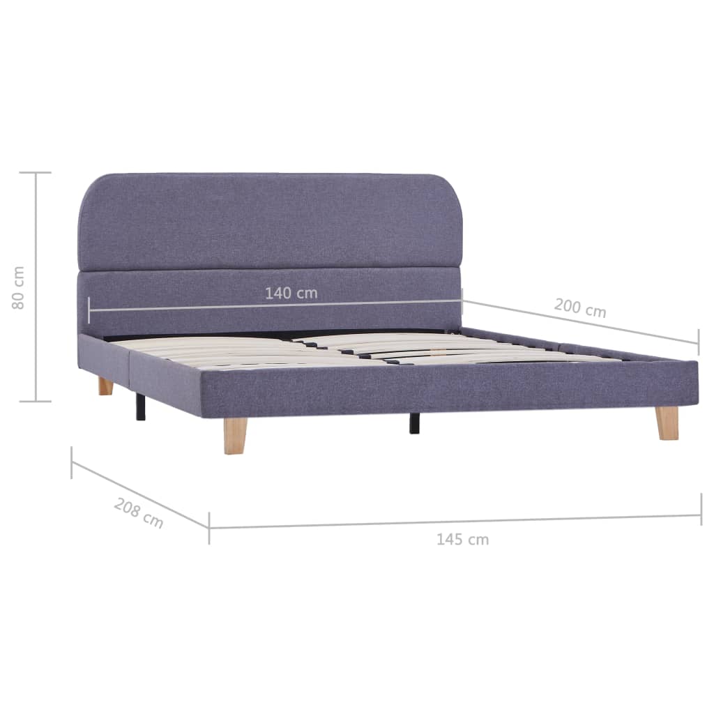 vidaXL Estrutura de cama em tecido 140x200 cm cinzento-claro