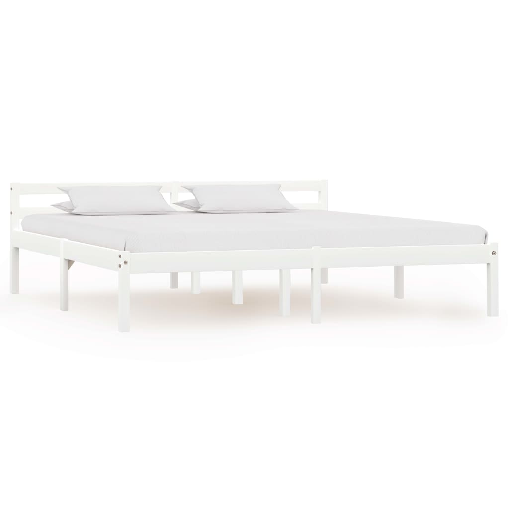 vidaXL Estrutura de cama 180x200 cm pinho maciço branco