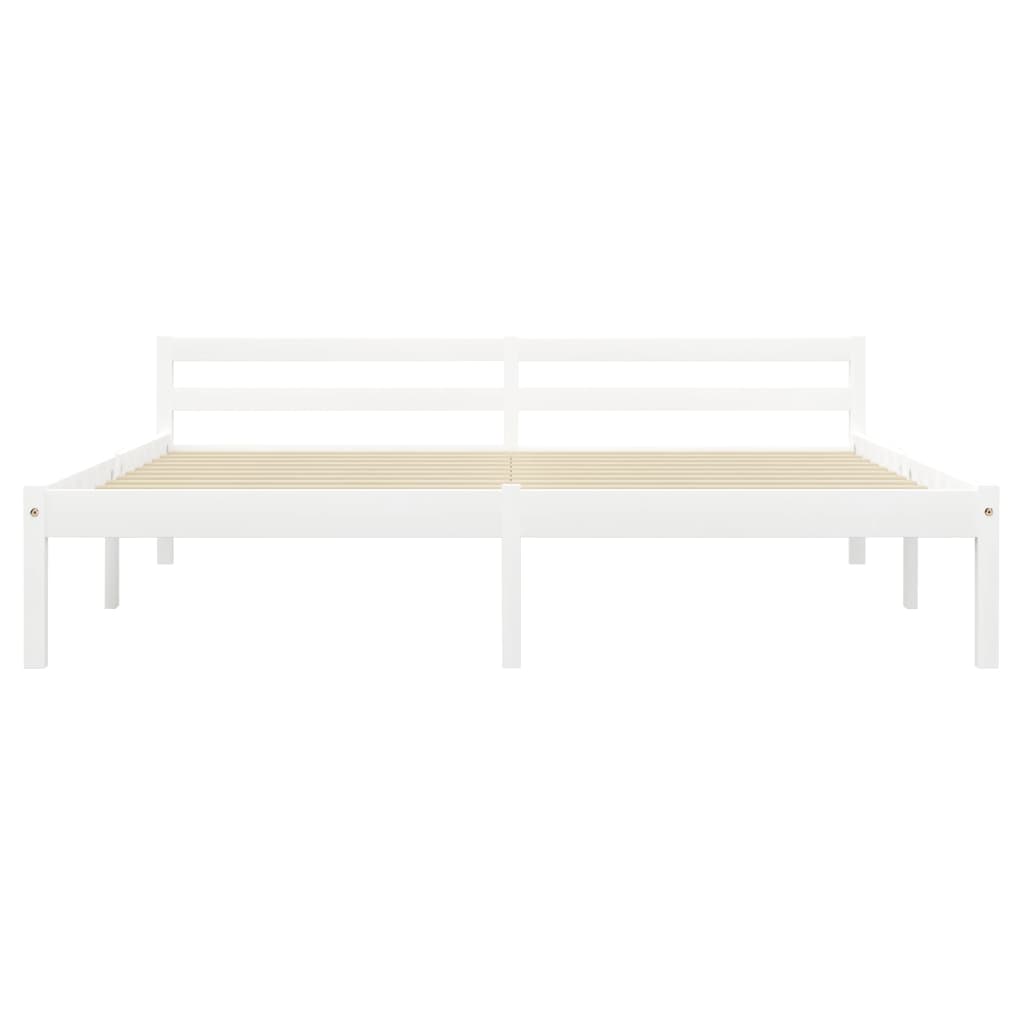 vidaXL Estrutura de cama 180x200 cm pinho maciço branco