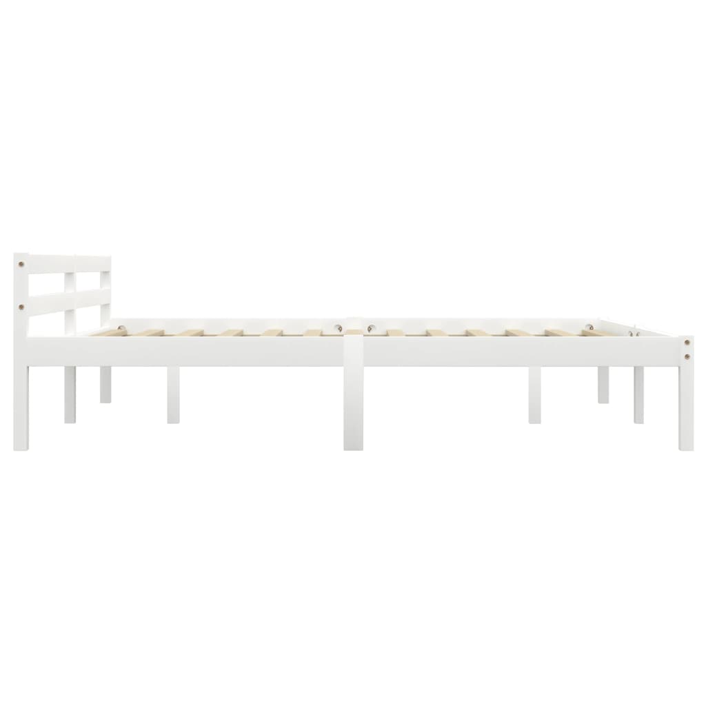 vidaXL Estrutura de cama 180x200 cm pinho maciço branco