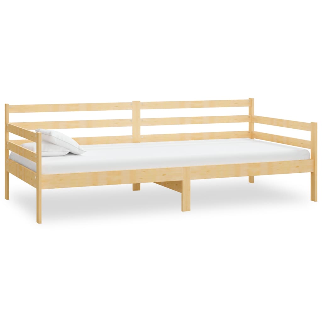 vidaXL Sofá-cama com colchão 90x200 cm pinho maciço