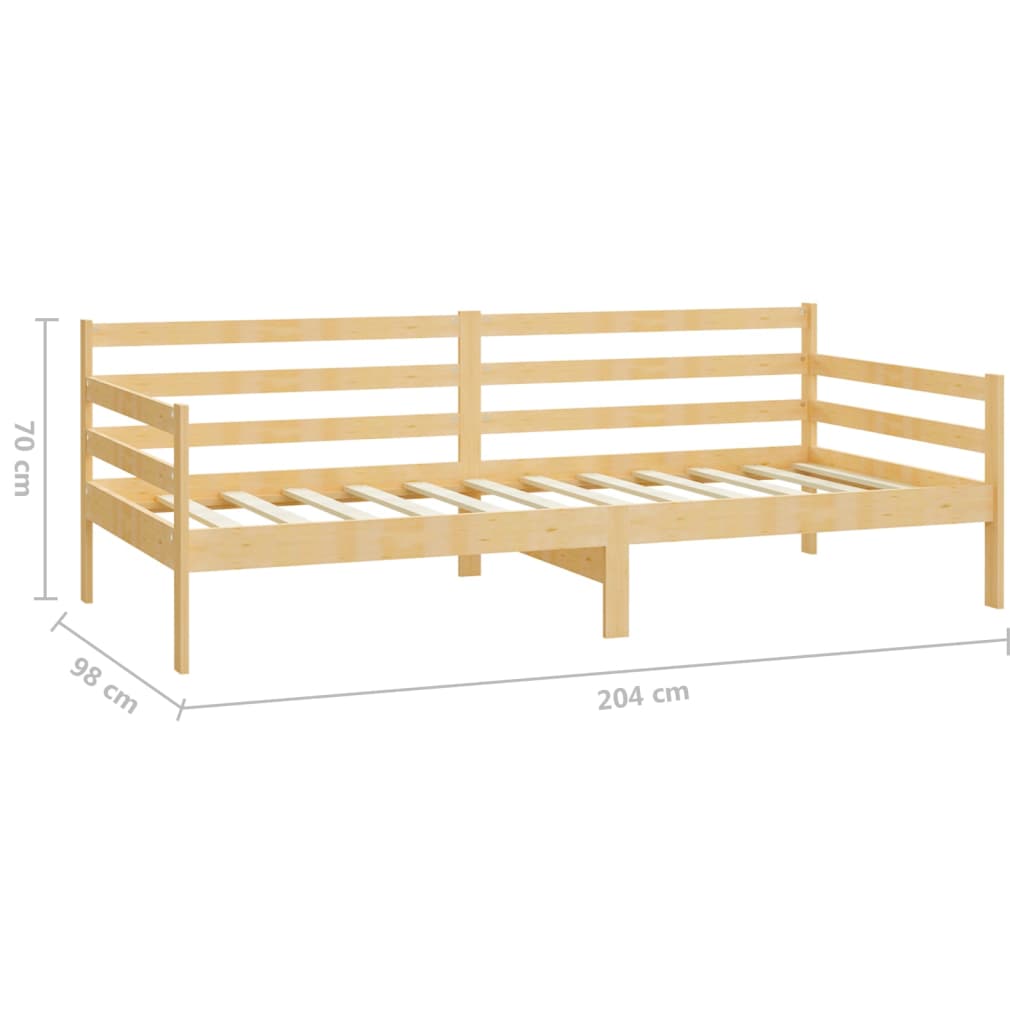 vidaXL Sofá-cama com colchão 90x200 cm pinho maciço