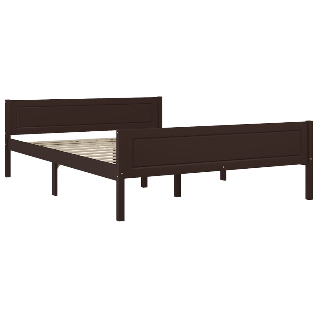 vidaXL Estrutura de cama 120x200 cm pinho maciço castanho-escuro