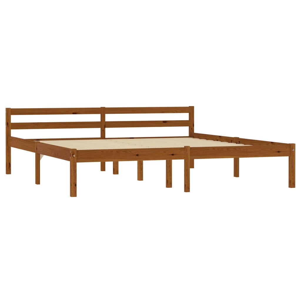 vidaXL Estrutura de cama 160x200 cm madeira pinho maciço castanho mel