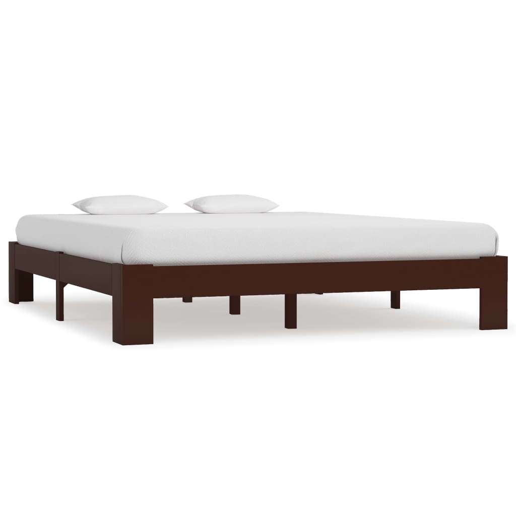 vidaXL Estrutura de cama 180x200 cm pinho maciço castanho-escuro