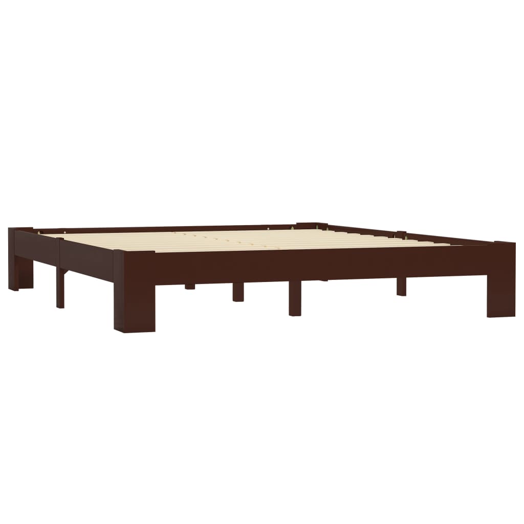 vidaXL Estrutura de cama 180x200 cm pinho maciço castanho-escuro