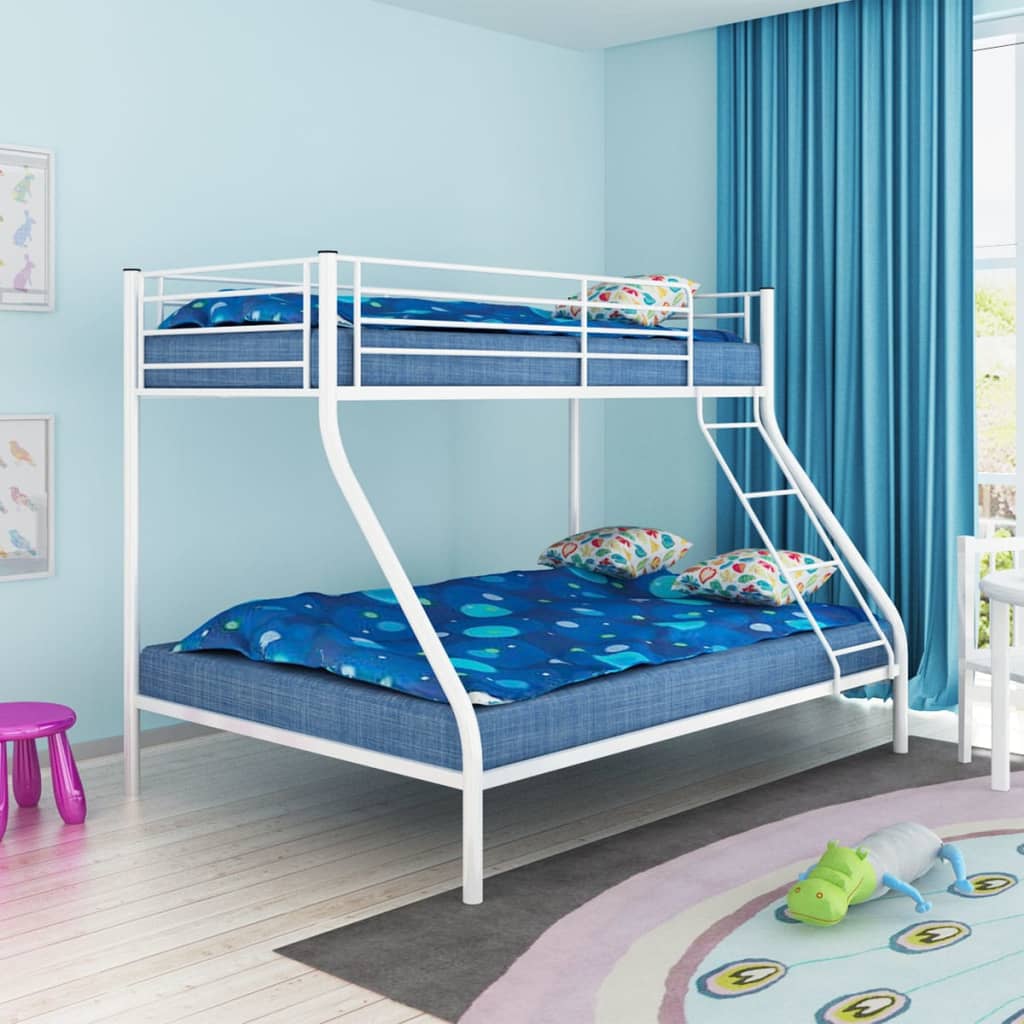 vidaXL Estrutura de beliche infantil 140x200/90x200 cm metal branco