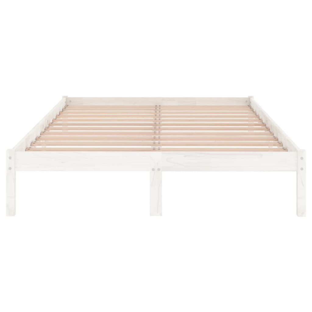 vidaXL Estrutura de cama 140x190 cm pinho maciço branco