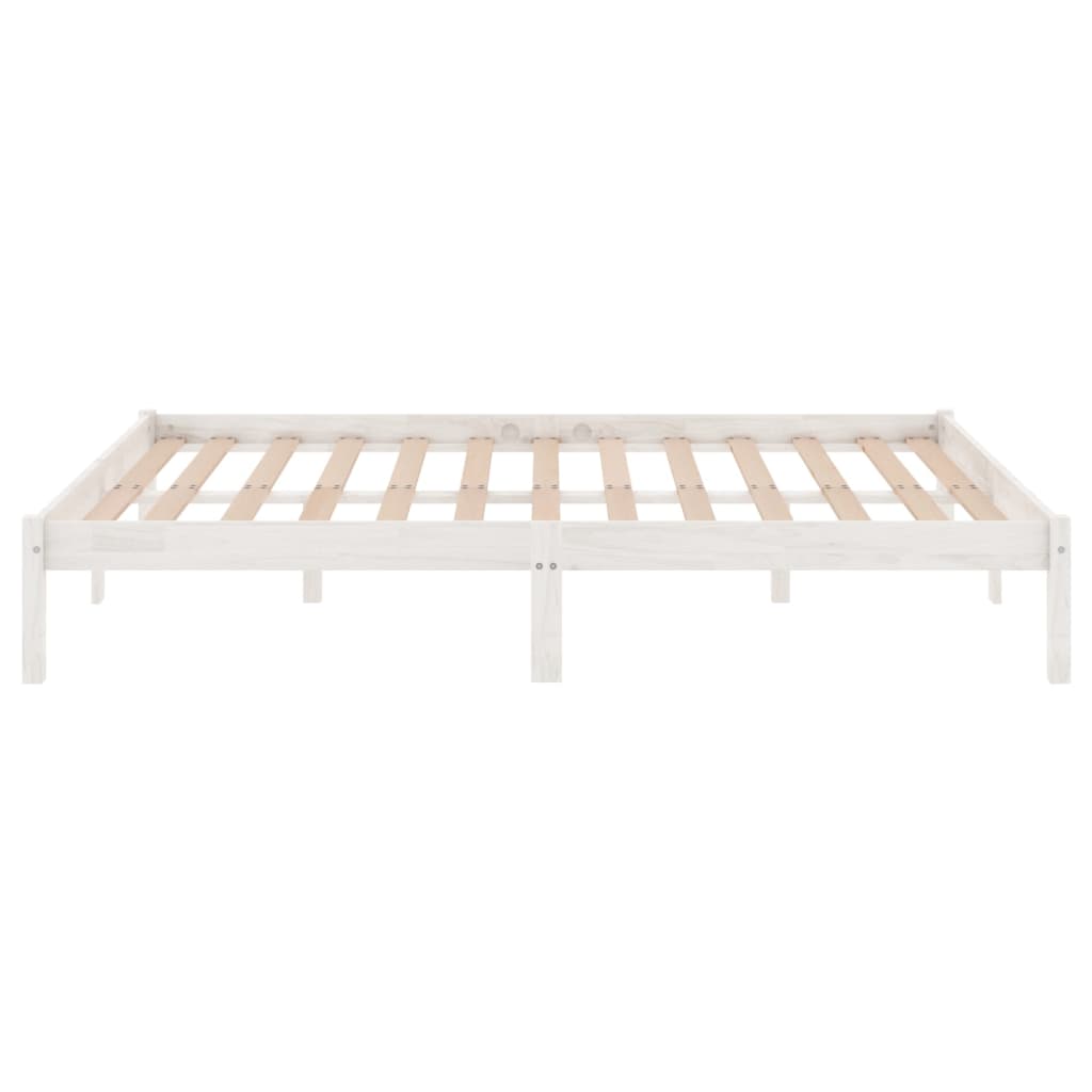 vidaXL Estrutura de cama 140x190 cm pinho maciço branco