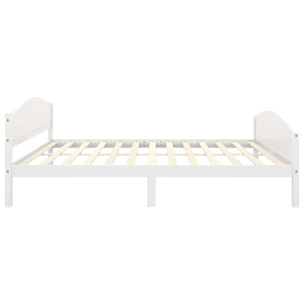 vidaXL Estrutura de cama 140x200 cm pinho maciço branco