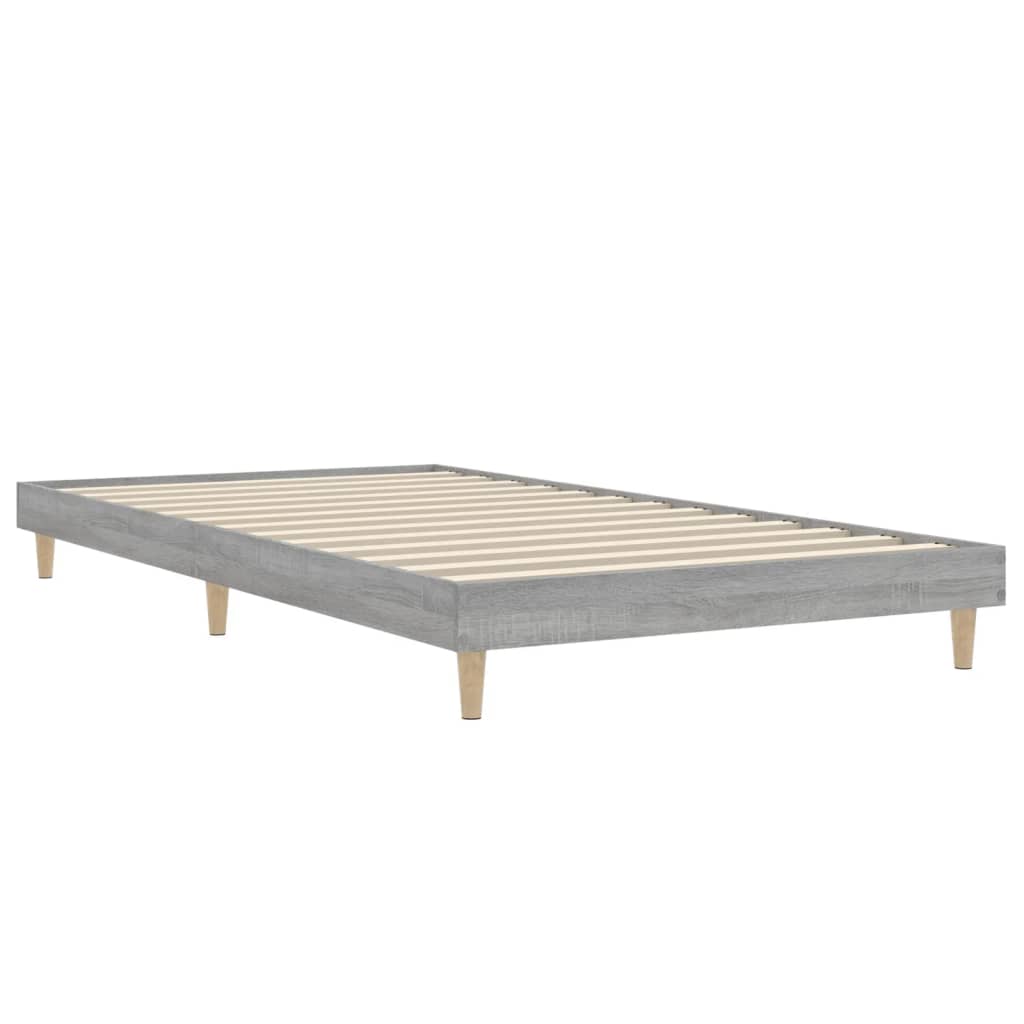 vidaXL Estrutura cama 100x200 cm derivados de madeira cinzento sonoma