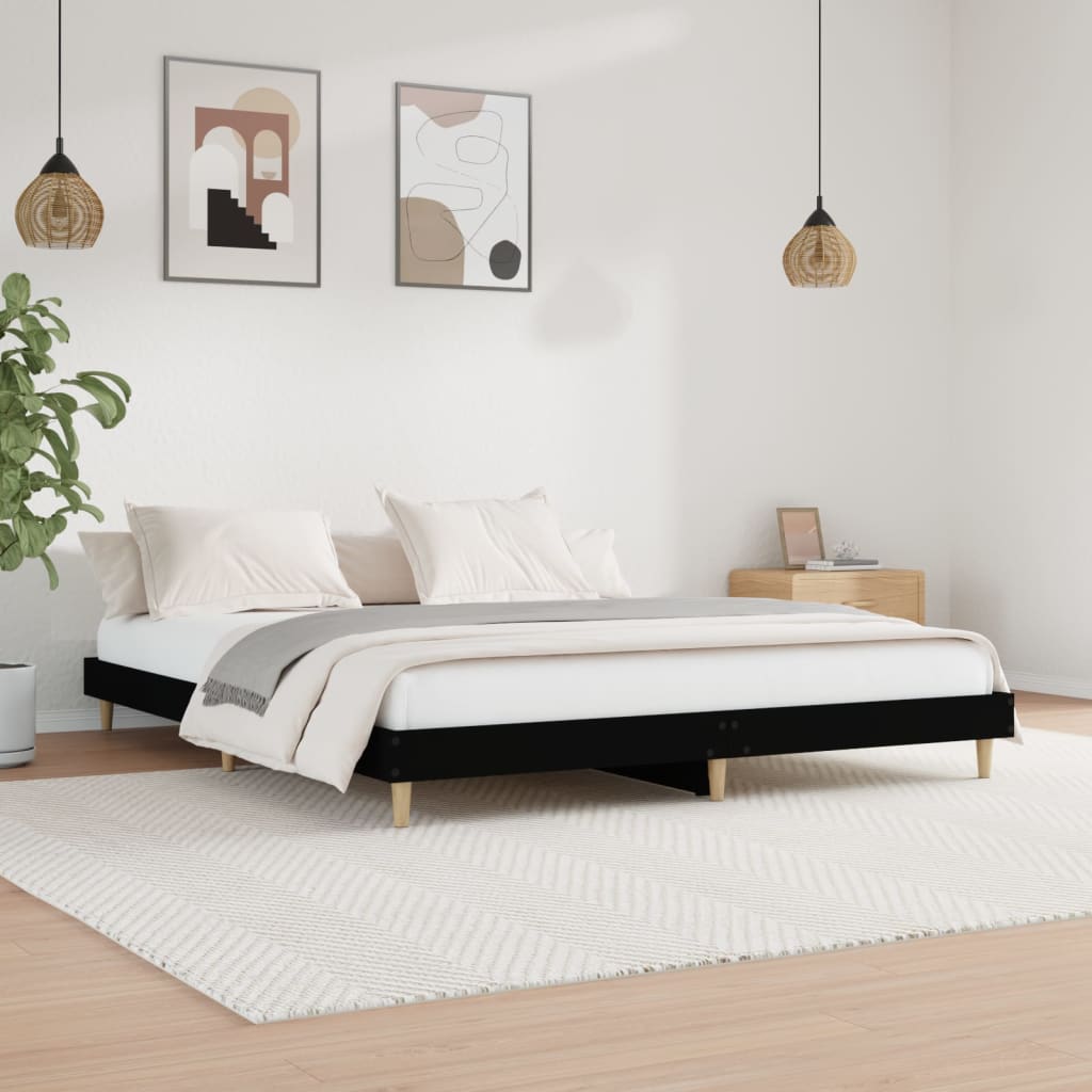 vidaXL Estrutura de cama 200x200 cm derivados de madeira preto