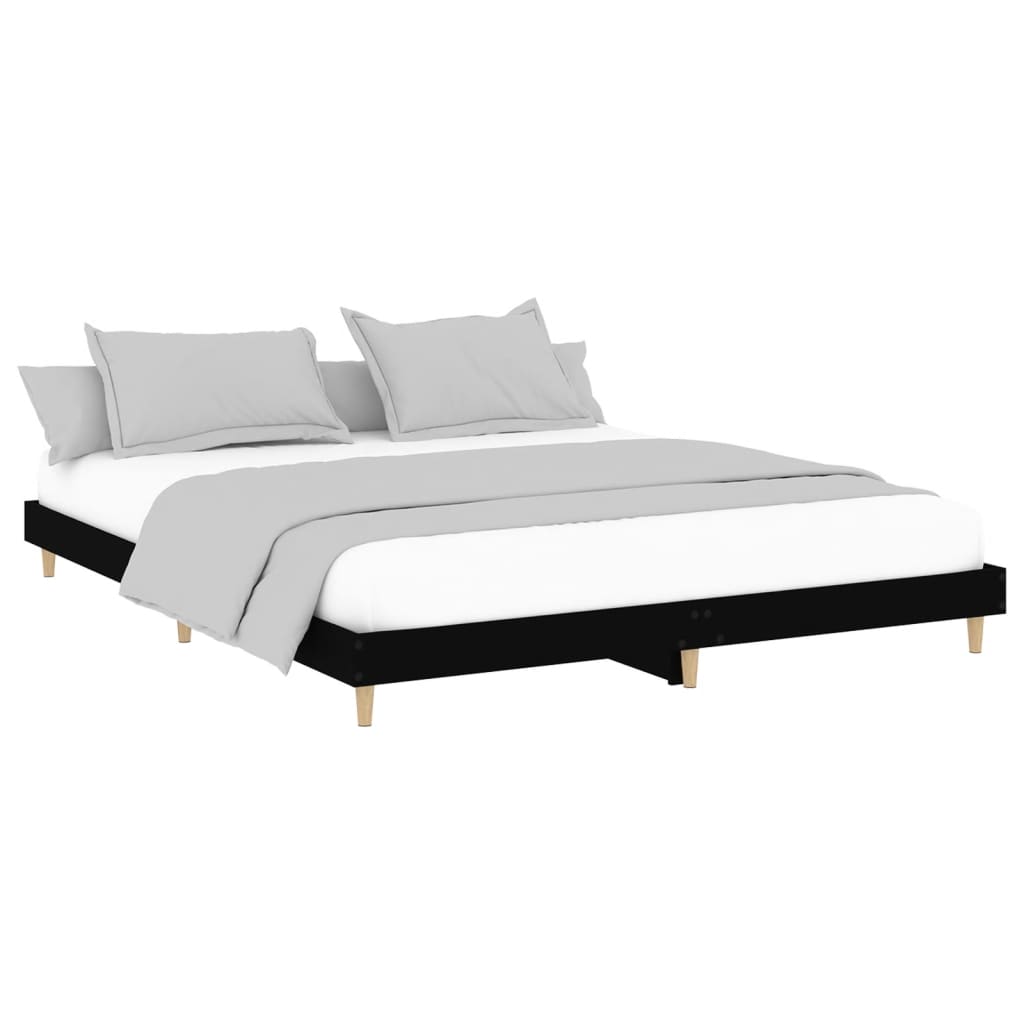 vidaXL Estrutura de cama 200x200 cm derivados de madeira preto