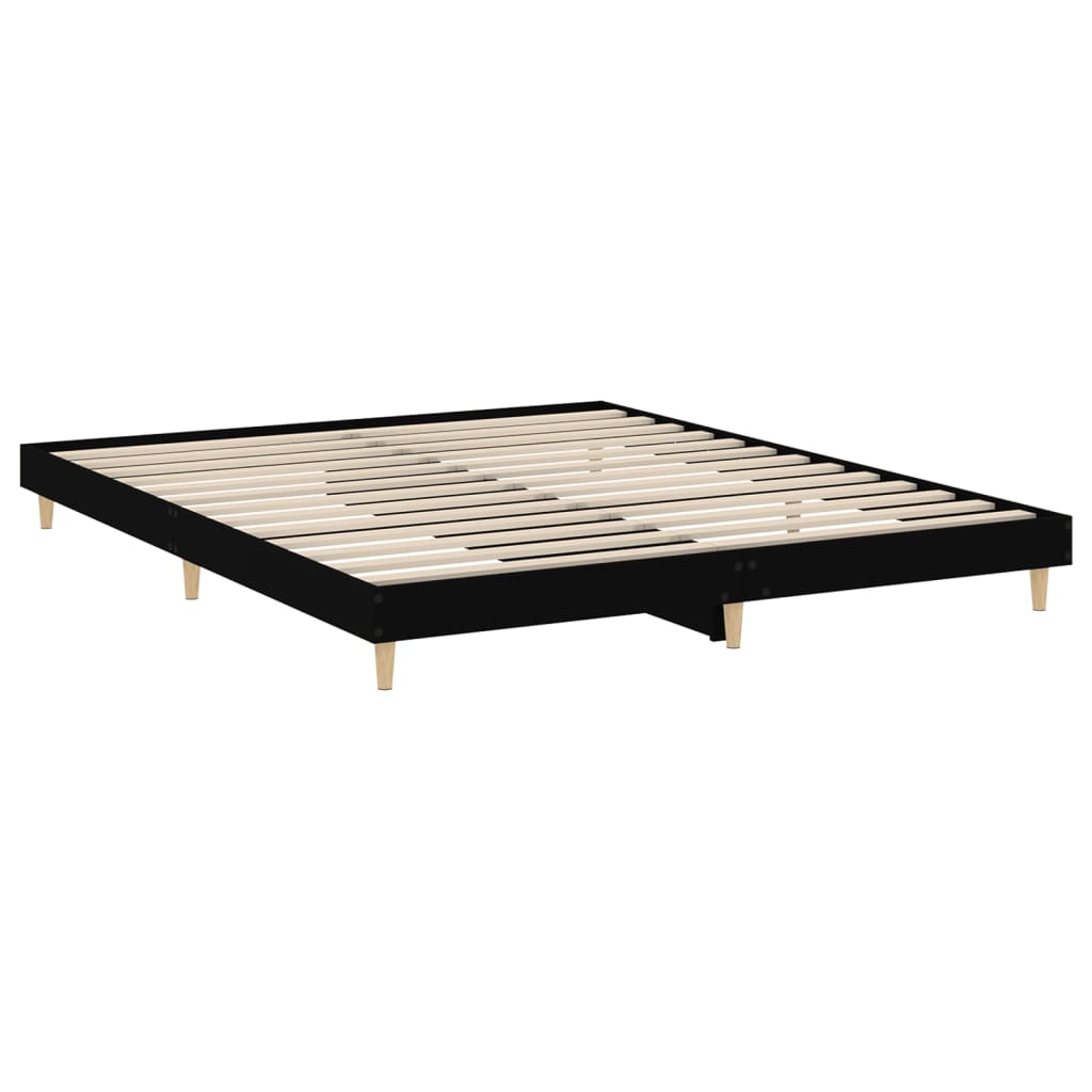 vidaXL Estrutura de cama 200x200 cm derivados de madeira preto