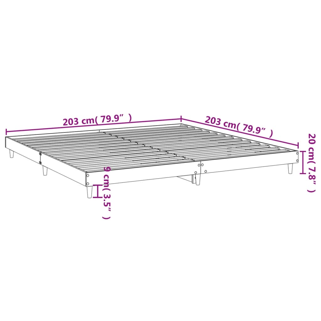 vidaXL Estrutura de cama 200x200 cm derivados de madeira preto