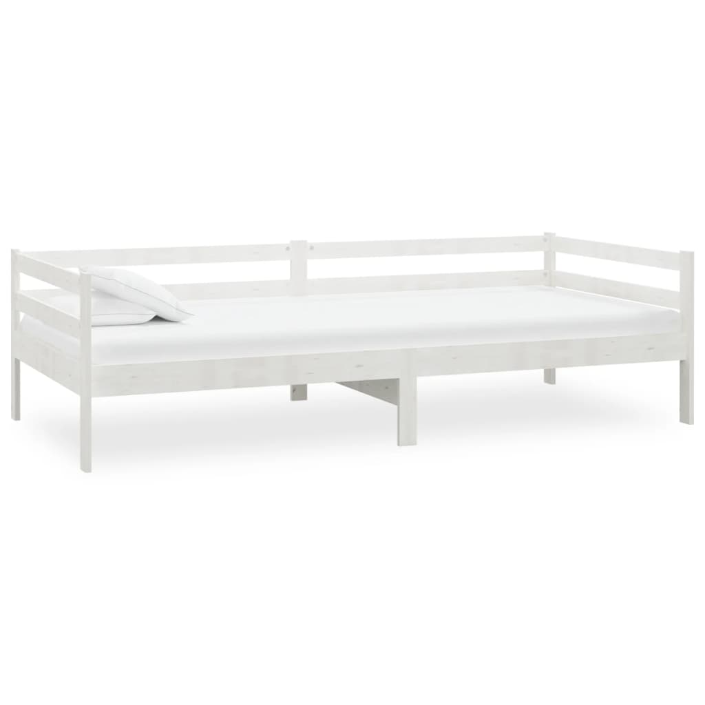 vidaXL Sofá-cama com colchão 90x200 cm pinho maciço branco