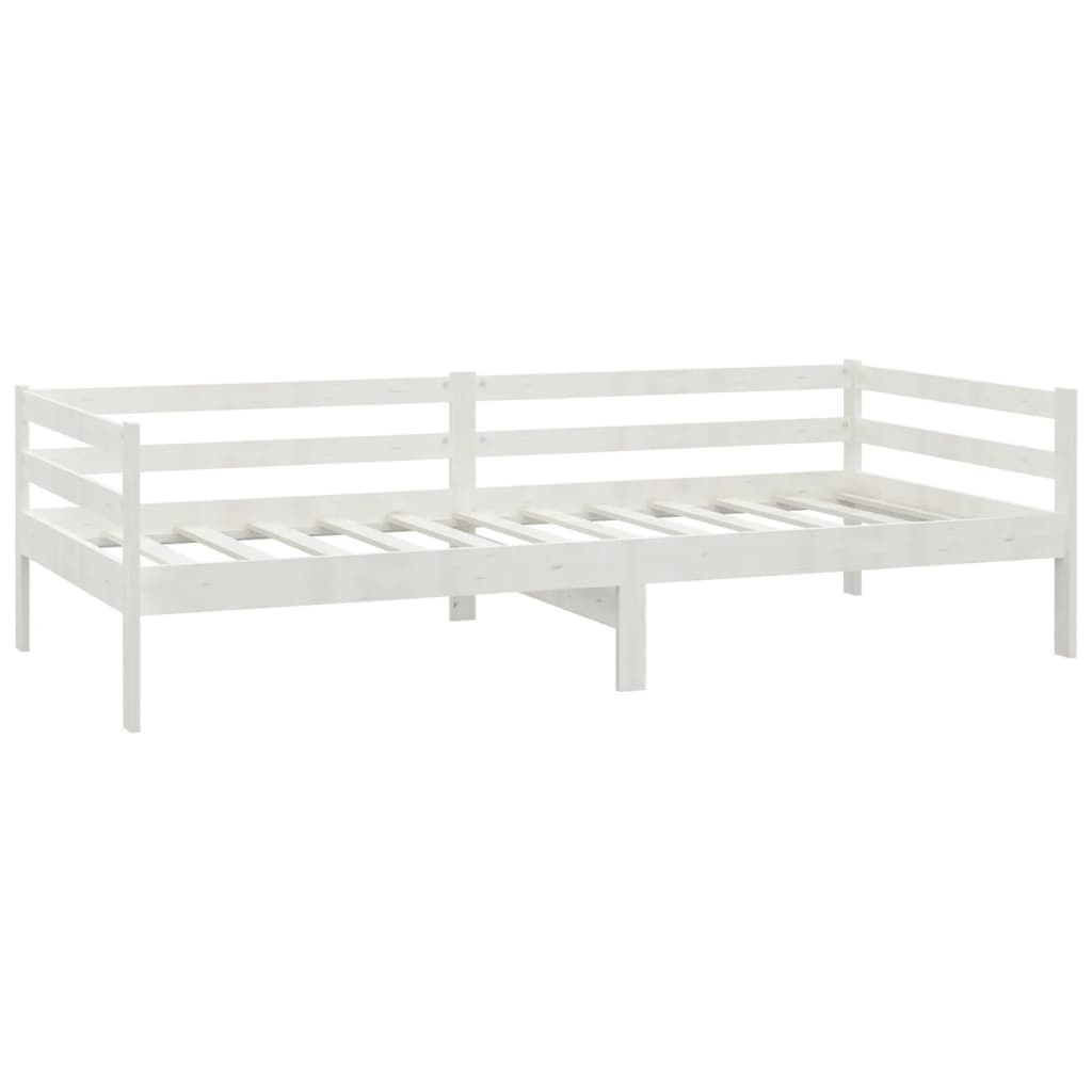 vidaXL Sofá-cama com colchão 90x200 cm pinho maciço branco