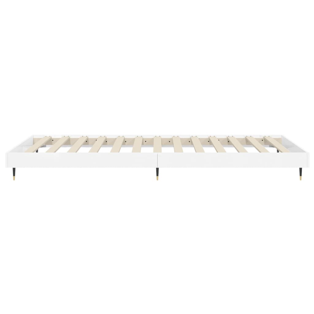 vidaXL Estrutura cama 75x190 cm derivados de madeira branco brilhante