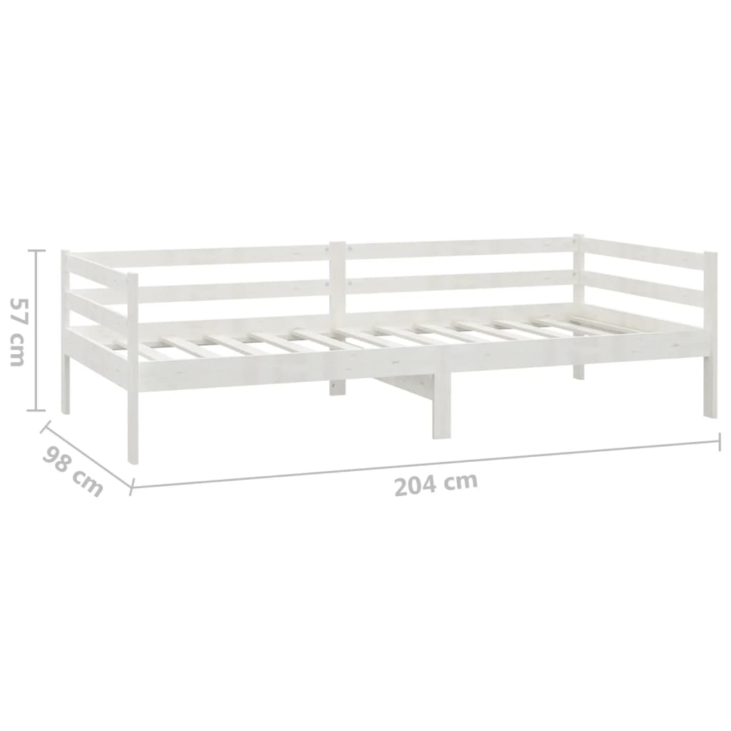 vidaXL Sofá-cama com colchão 90x200 cm pinho maciço branco