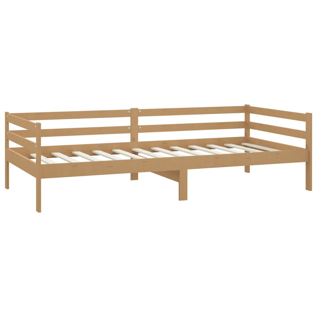 vidaXL Sofá-cama com colchão 90x200 cm pinho maciço castanho mel